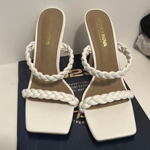 White fashion nova heels